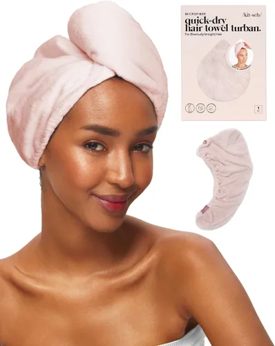 Vista 18 de Kitsch Toalla Envolvente de Microfibra para el Cabello para Mujeres - Toalla de Secado de Cabello Súper Absorbente - Secado Rápido