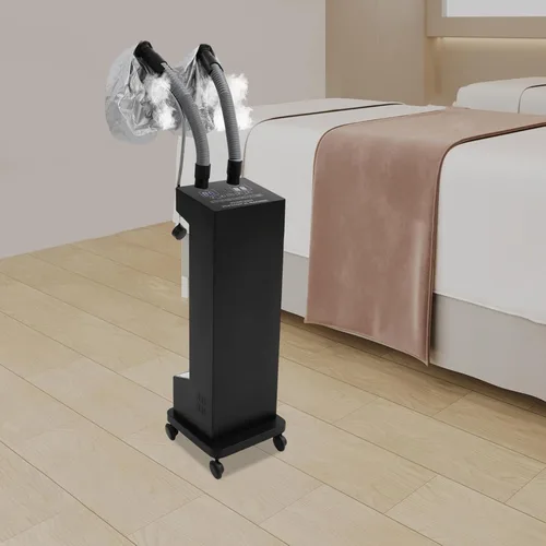 Vista 5 de DNYSYSJ Secador de pelo con capucha, soporte profesional para secador de pelo con 5 modos y temporizador ajustable, capó de salón con capucha y Negro