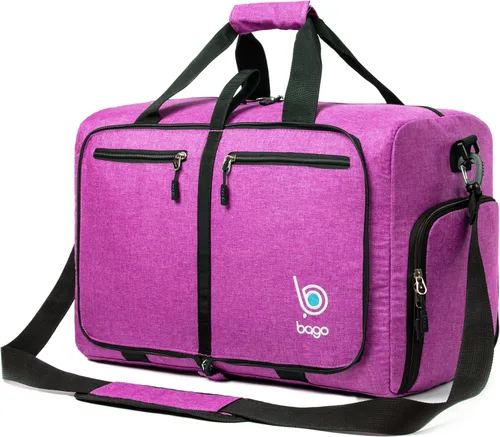 Vista 44 de Bago Travel Duffle Bag for Women & Men. Medium Duffel Bag for Traveling Todo negro