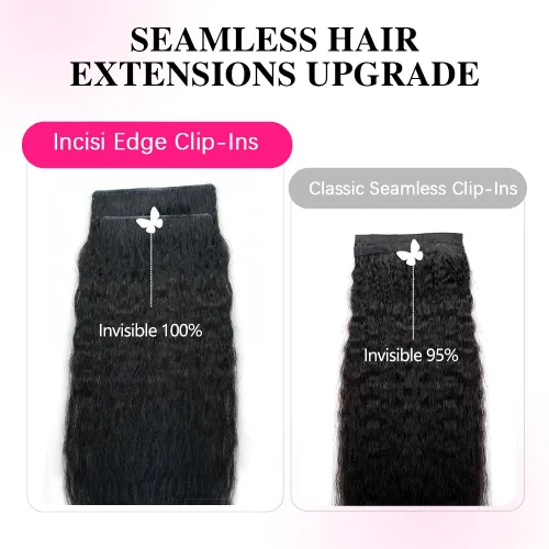 Vista 4 de Invisi - Extensiones de cabello humano con clip, 2 unidades de 8.47 oz, 16 unidades, extensiones de cabello humano Remy lacio, invisible