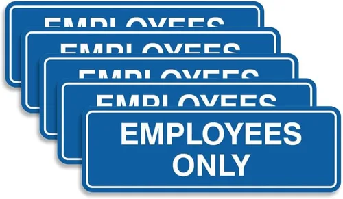 Vista 28 de Letrero estándar de solo empleados - Negro - Pequeño (1 paquete)