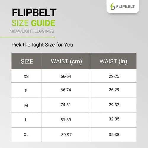 Vista 6 de FlipBelt Leggings de peso medio para mujer con bolsillos