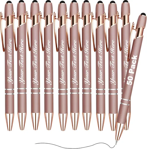 Vista 15 de 10 bolígrafos personalizados personalizados con nombre y texto, bolígrafos personalizados con punta de lápiz digital grabado, regalo para mujeres
