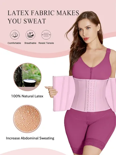 Vista 3 de SHAPSHE Entrenador de cintura para mujer, faja deportiva de entrenamiento con cremallera, moldeador de cuerpo para control de abdomen
