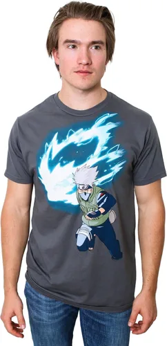 Vista 2 de Naruto Shippuden - Kakashi Hatake White Fang - Gray Adult Men T-Shirt - Officially Licensed
