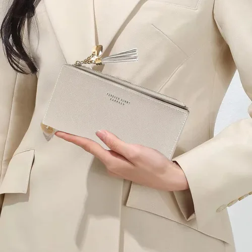 Vista 7 de Cartera delgada para mujer, cartera delgada para mujer, cartera delgada para mujer, cartera delgada para mujer, #04-Gris, Minimalista
