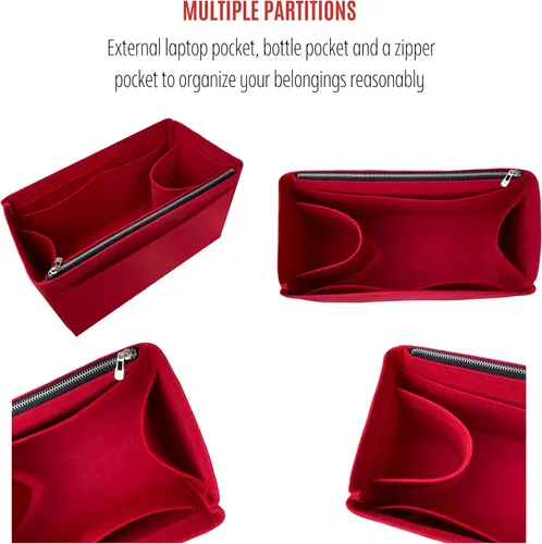 Vista 9 de St Louis PM - Organizador de bolsas St Louis GM Tote Bag Inserto hecho a mano 0.118 in Lana Premium Fieltro Snug Robusta Cremallera plateada