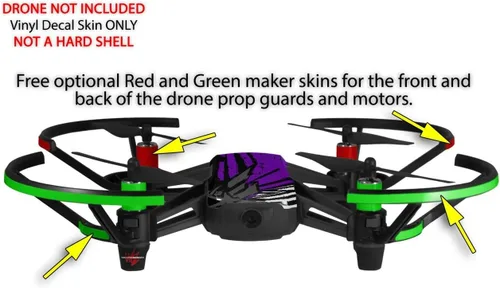 Vista 3 de Pegatina para DJI Ryze Tello Drone Baja 0040, color morado
