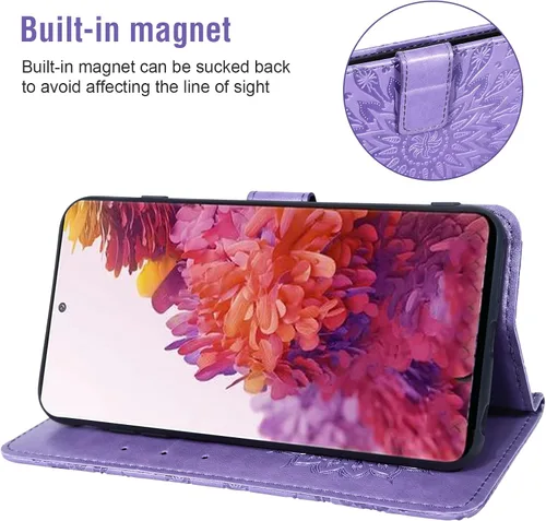 Vista 4 de Funda de teléfono para Samsung Galaxy S20 FE Gaxaly S 20 FE 5G UW 6.5 pulgadas con protector de pantalla de vidrio templado, funda delgada con tapa