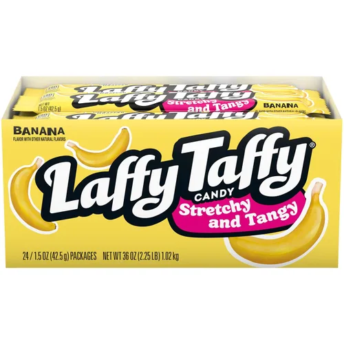 Vista 12 de Caja surtida de Laffy Taffy Stretchy & Tangy, paquetes de 1.5 onzas, paquete de 24 Uva, sandía, cereza elástico picante taffy, envuelto