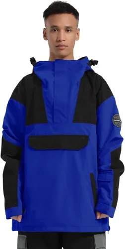 Vista 58 de GSOU SNOW Chaqueta de esquí para hombre, abrigo de nieve para snowboard, cálido, invierno, impermeable, con capucha