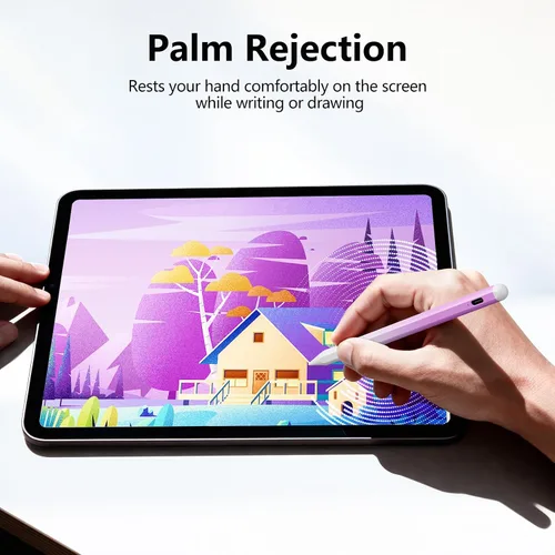 Vista 6 de Lápiz óptico para iPad 6-11ª generación 2X carga rápida, rechazo de palma Blanco Rosa