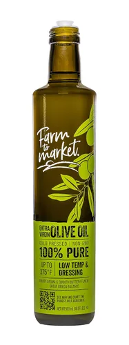 Vista 5 de Farm To Market NGMO - Aceite de oliva virgen extra 100% puro, prensado en frío, saludable, sin productos químicos, cargado con antioxidantes