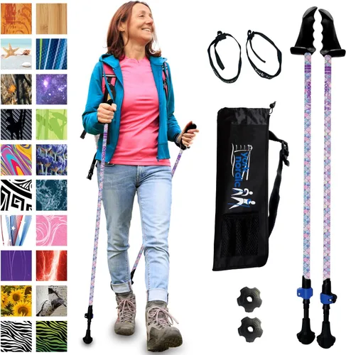 Vista 29 de York Nordic Motivator - Bastones de caminata para equilibrio y rehabilitación - Agarres de estabilidad patentados - Ligeros, ajustables y plegables