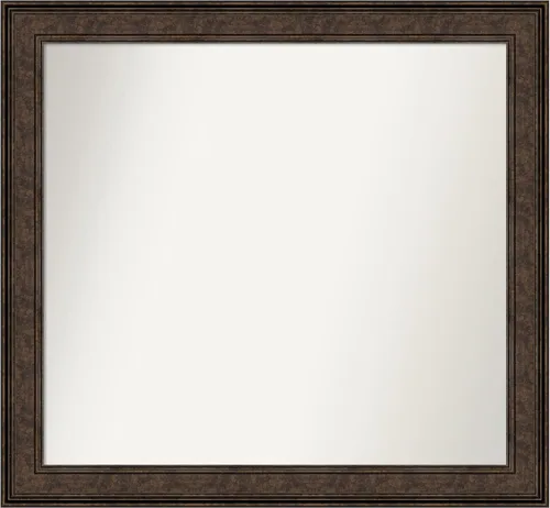 Vista 901 de Amanti Art Espejo de pared personalizado no biselado (25 x 25 pulgadas), marco de bronce acentuado, varios tamaños personalizados, espejo de baño