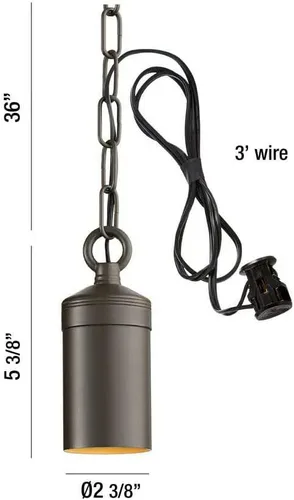 Vista 2 de Home Decorators Colgante LED integrado de bronce antiguo al aire libre con cadena