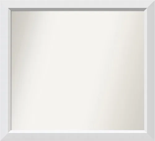 Vista 289 de Amanti Art Espejo de baño blanco para sobre el fregadero, 24 x 26 pulgadas, espejo rectangular blanco y blanco, marco de madera contemporáneo