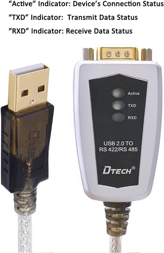 Vista 5 de DTECH Cable Adaptador Convertidor de Puerto Serie USB a RS422 RS485 con Chip FTDI Compatible con Windows 11 10 8 7 XP Mac -1.5 Pies