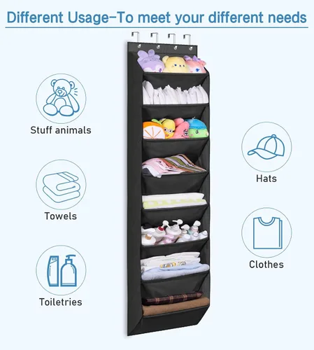 Vista 6 de KEETDY Organizador sobre la puerta con 8 bolsillos profundos, estante colgante para colgar el armario se adapta a 20 pares, soporte para zapatos