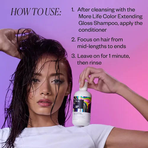 Vista 5 de IGK MORE LIFE Color Extending Conditioner Extends Color While Boosting Gloss and Softness Helps Protect Color-Treated Hair from Fade
