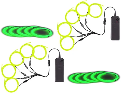 Vista 22 de MaxLax Cable EL, luces de neón portátiles, cable EL 5 en 3.3 ft, alambre electroluminiscente para decoración de Halloween, fiesta de Navidad Ten