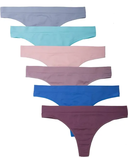 Vista 17 de Kalon Paquete de 6 tangas de nailon y elastano para mujer Almendra