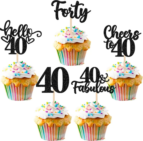 Vista 37 de 30 piezas de adornos para cupcakes de 12 cumpleaños feliz, brillantes doce, hola 12, felicitaciones a 12 años, adornos para cupcakes, 12