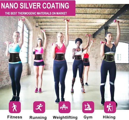 Vista 8 de TESETON Entrenador de Cintura para Mujer y Hombre - Banda de Sudor para Mujeres, Recortador de Cintura para la Grasa del Vientre Inferior, Fácil