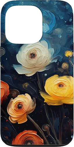 Vista 10 de Gorgeous Star Night Ranunculus Flowers Famous Painting Case for iPhone 17