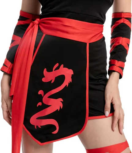 Vista 4 de Spooktacular Creations - Disfraz de ninja para adultos para Halloween, para mujer, para fiesta de disfraces, truco o trato, fiesta de cosplay (S)
