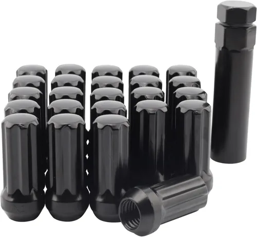 Vista 11 de 24+1 Negro 7 Tuercas Spline Lug M14x1.5 Asiento cónico de extremo cerrado
