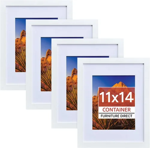 Vista 14 de Container Furniture Direct Marcos de fotos colgantes de 11 x 14 pulgadas para pared con plexiglás y doble colgador de montaje para formatos Negro