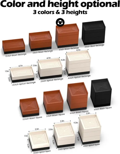 Vista 2 de Elevadores de Muebles, Tclouda Soportes para Cama/Sofá/Escritorio/Mesa/Patas de Silla/Refrigerador de 1.5, 3 y 4 Pulgadas, Bloques Ajustables