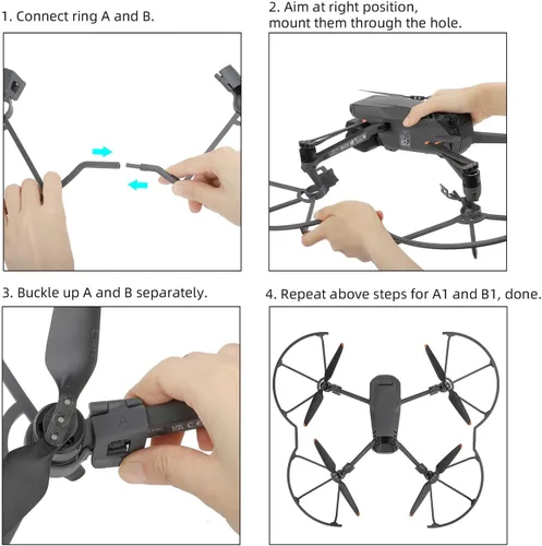 Vista 8 de Accesorios para drones Protectores de parachoques de integración de guardia de hélice para DJI MAVIC 3 PRO