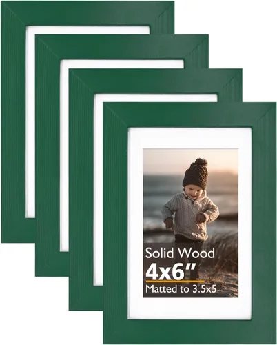Vista 78 de KINLINK Marco de fotos de 3.5 x 5 pulgadas, color negro ceniza, marcos de madera maciza con plexiglás para mesa y montaje en pared, marcos de fotos