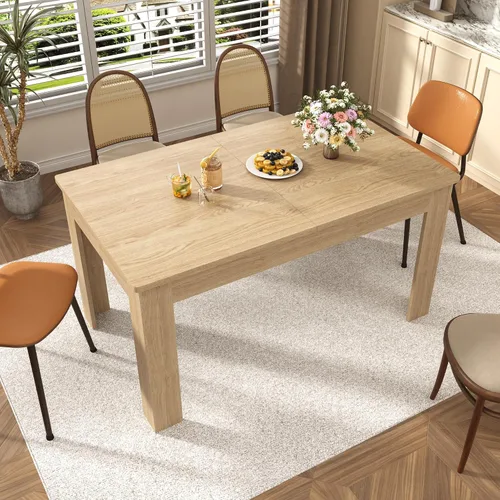 Vista 3 de jiteentarou Mesa de comedor extensible para 6-8 personas de 59 a 86 pulgadas, mesas ampliables de 86 pulgadas de largo para espacios pequeños, mesas