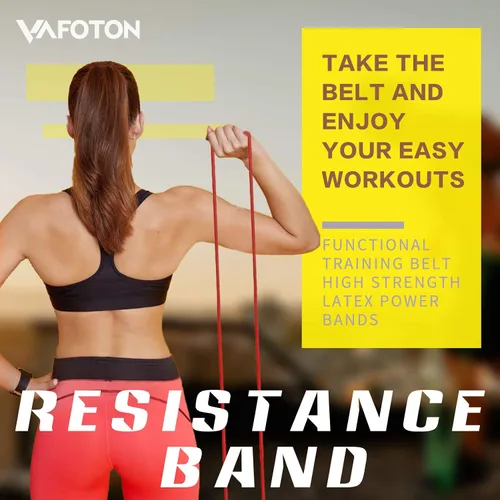 Vista 2 de VAFOTON Bandas de asistencia para dominadas, banda de resistencia de látex para entrenamiento de fuerza, calentamiento, estiramiento, construcción