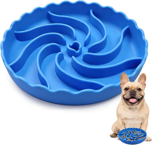 Vista 13 de SCHITEC Slow Feeder Dog Bowl, Puzzle Silicone Bowl for Small Medium Breeds Pink