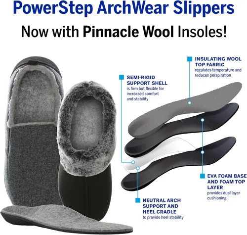 Vista 3 de Powerstep Men's 2022 Archwear, House Shoes, Orthotic Slippers with Arch Support