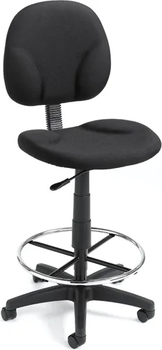 Vista 17 de Boss Office Products B1691-CS Stand Up Caressoft Taburete de dibujo con brazos ajustables en negro