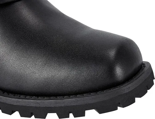 Vista 8 de Dream Apparel Botas de motocicleta con arnés de 11 pulgadas para hombre, botas de motociclista con punta cuadrada, botas de motociclista