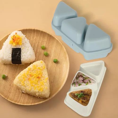 Vista 6 de HIBILDER Molde de Onigiri 6 en 1, molde triangular para sushi, una vez que hace rápidamente 6 piezas de sushi, molde multifuncional para hacer
