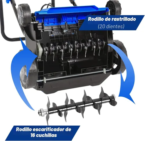 Vista 7 de BILT HARD Desthatchadora Escarificadora Eléctrica, Motor de Cobre de 12 Amperios, Ancho de Rastrillado de 13 Pulgadas, Bolsa de Paja de 8 Galones