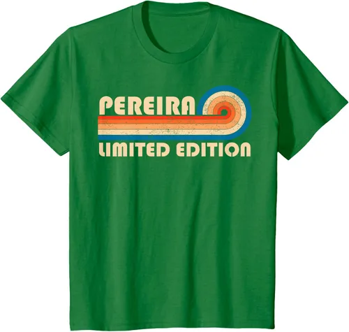 Vista 35 de PEREIRA - Camiseta vintage con apellido retro de los años 80 y 90, Negro