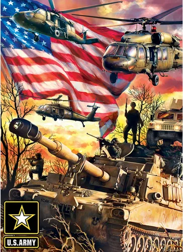 Vista 2 de MasterPieces US Army Firepower - Rompecabezas de 1000 piezas con obras de arte vibrantes y piezas duraderas, divertida actividad familiar, desafío