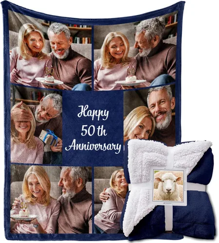 Vista 13 de MeMoShe Manta personalizada de felpa con foto para regalo de cumpleaños para novio o novia 40x50 pulgadas, manta personalizada con imagen, regalos