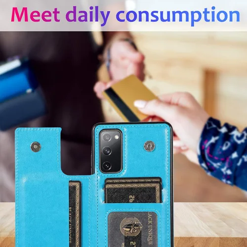 Vista 8 de Asuwish Funda compatible con Samsung Galaxy S20 FE y protector de pantalla de vidrio templado, ranura para tarjetero, función atril, cubierta