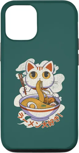 Vista 25 de Funda linda para iPhone 11 Chinese Lucky Cat Eating Ramen noodle lover anime Japón