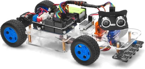 Vista 9 de OSOYOO Robot Car DIY Kit inteligente con servo dirección asistida para Arduino UNO