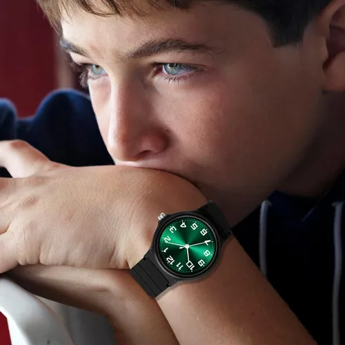 Vista 6 de Reloj analógico para niños y niñas, resistente al agua hasta 30M, reloj deportivo para niños, fácil de leer, con esfera fina, correa suave